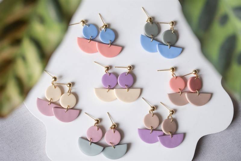 Polymer Clay Ohrringe | Gaia Ton Statement Handgefertigt Geschenk Freundin Ohrschmuck von MissRoseDE