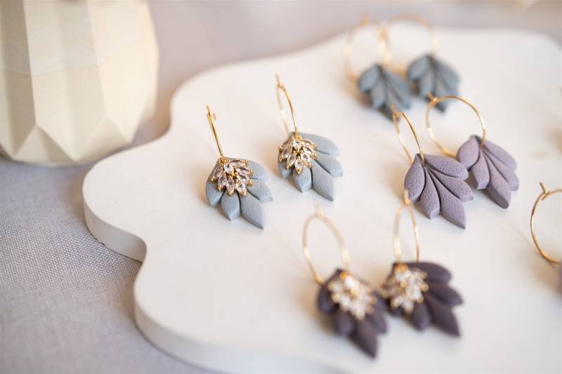 Polymer Clay Ohrringe | Grace Ton Statement Handgefertigt Geschenk Freundin Ohrschmuck von MissRoseDE