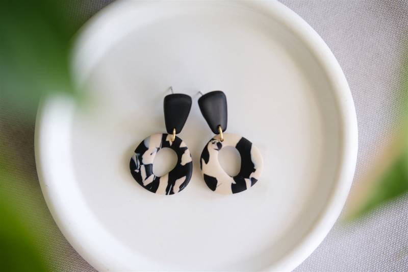Polymer Clay Ohrringe | Lita Ton Statement Handgefertigt Geschenk Freundin Ohrschmuck von MissRoseDE