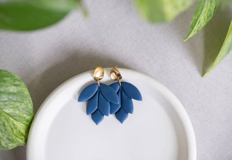 Polymer Clay Ohrringe | Lotus Ton Statement Handgefertigt Geschenk Freundin Ohrschmuck von MissRoseDE