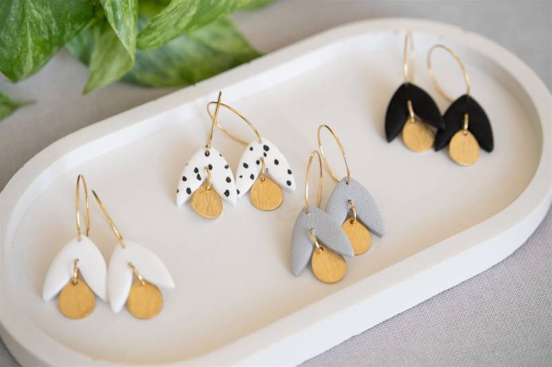 Polymer Clay Ohrringe | Sandy Ton Statement Handgefertigt Geschenk Freundin Ohrschmuck von MissRoseDE