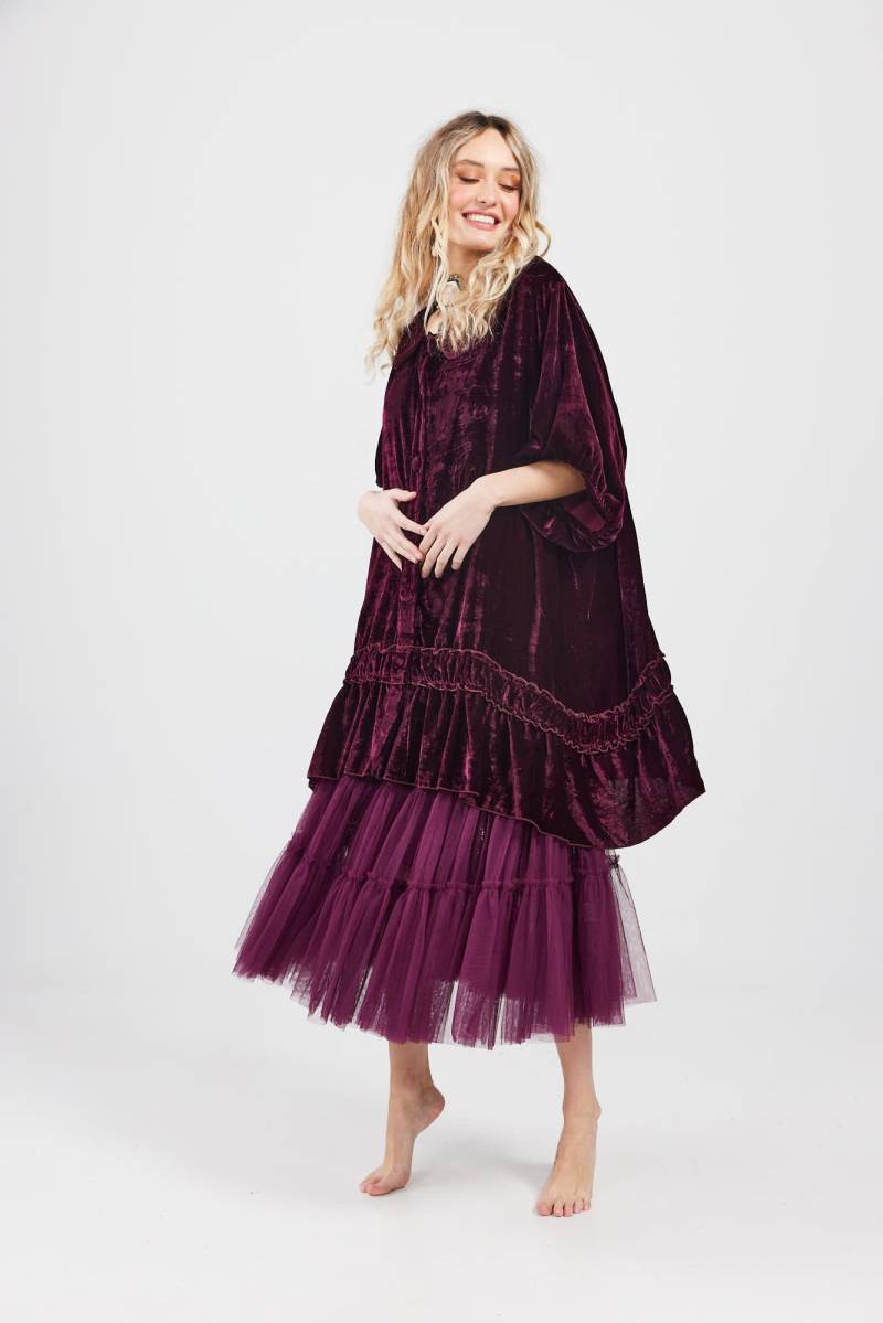 Florentiner Luxuriöses Samt Mantelkleid in Bordeaux. Nachts Der Oper Samtmantel. Mutter Braut-Kleidung von MissRoseSisterViolet