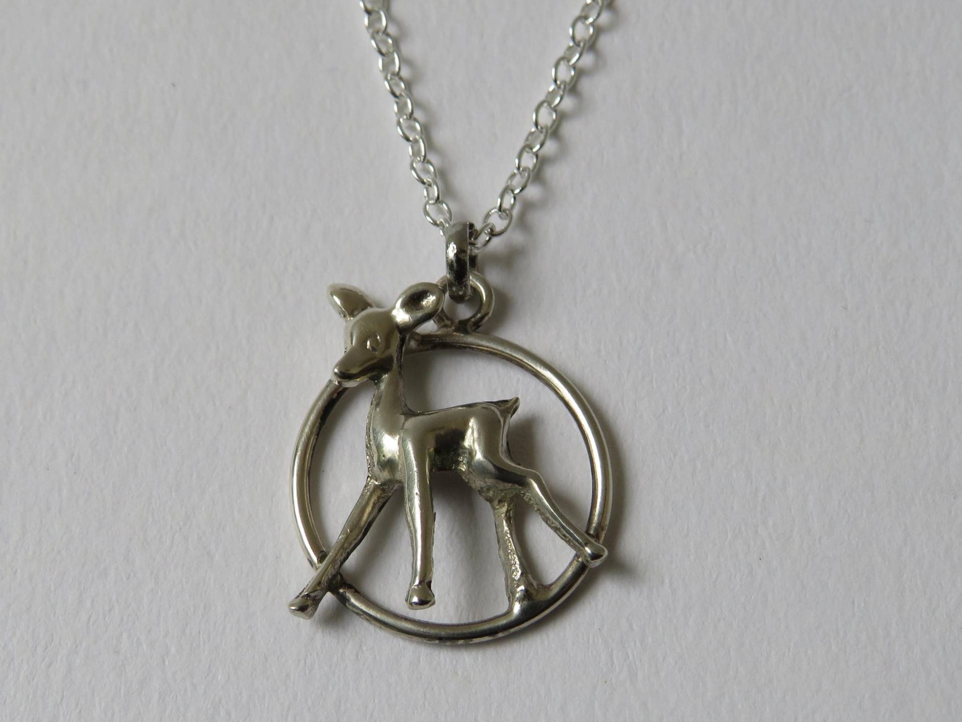 Vintage 835Er Silber Bambi Anhänger + 925Er Silberkette 45cm von MissTellGeschenke