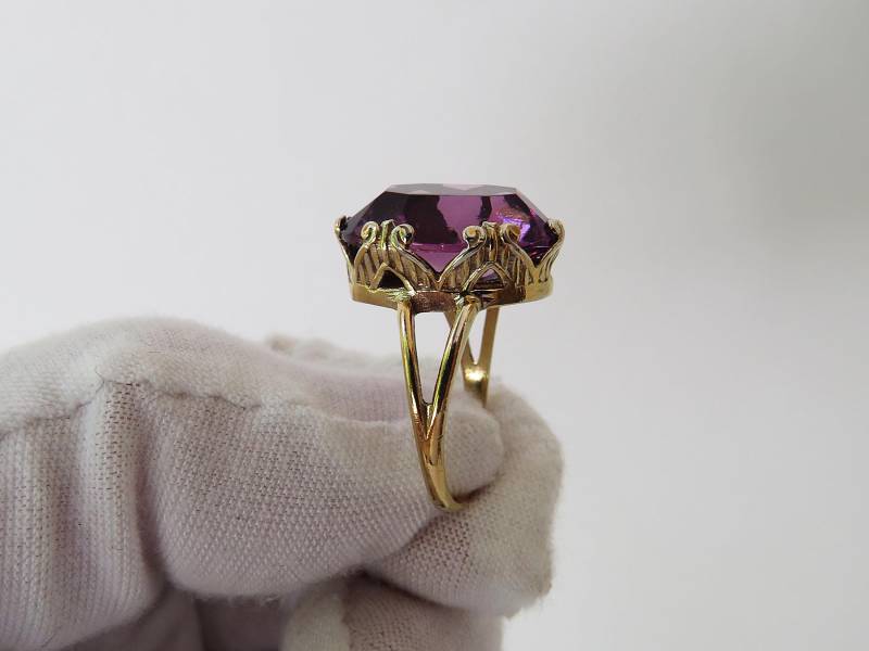 Vintage 875Er Udssr Silberring Gr. 55 Mit Lila Stein von MissTellGeschenke