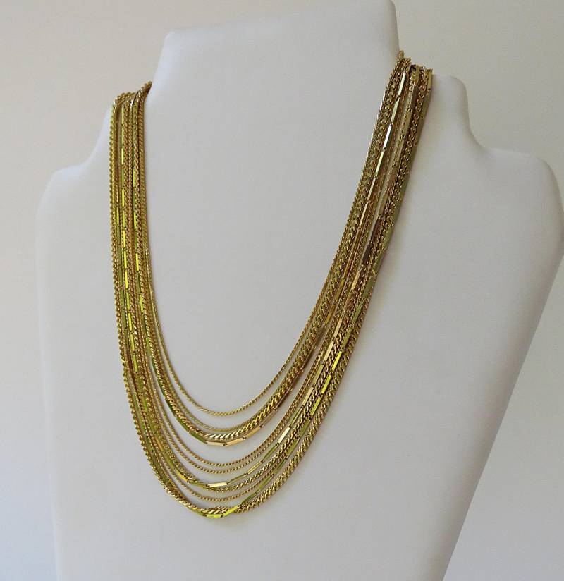 Vintage Henkel & Grosse 1962 Made in Germany Kette 12 Stränge Halskette Vergoldet von MissTellGeschenke