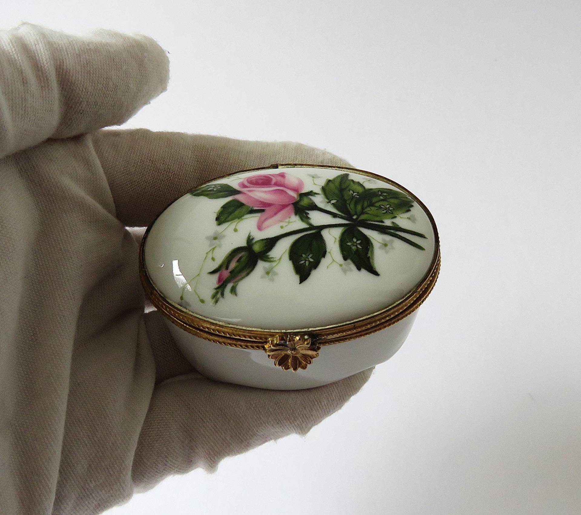 Vintage Limoges Schmuckdose Halga Porzellan France Porzellandose Rosen von MissTellGeschenke