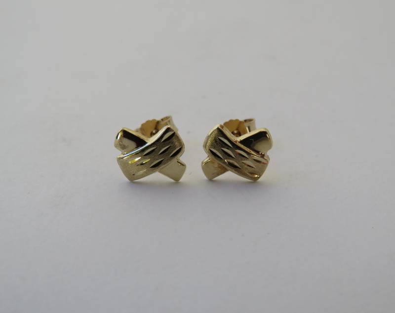 Vintage Ohrstecker 333 | 8 Kt Gold Teilmattiert Gelbgold von MissTellGeschenke