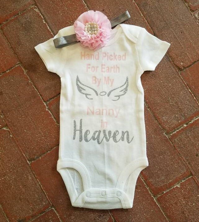 Nanny Im Himmel, Handverlesen Von Meiner Krankenhaus Nach Hause Kommen Outfit, Neugeborene Foto Requisiten, Familie Geliebten Menschen Ehren von MissThangs