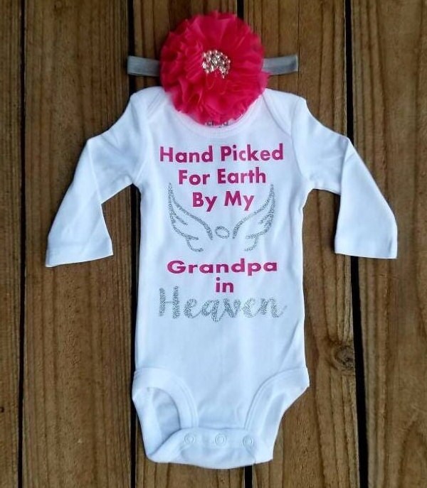 Opa Im Himmel Bodysuit, Handgepflückt Von Meinem Großvater Himmel, Krankenhaus Nach Hause Kommen Set, Babyduschen Ausrüstung, Handverlesener von MissThangs