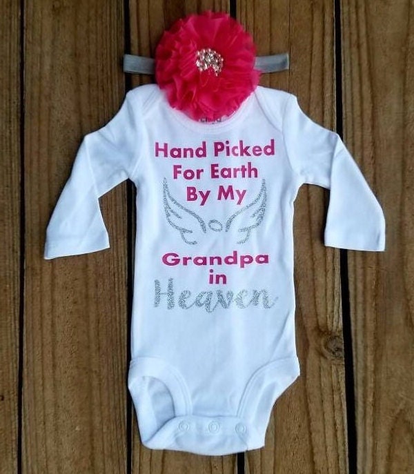Opa Im Himmel Bodysuit, Handgepflückt Von Meinem Großvater Himmel, Krankenhaus Nach Hause Kommen Set, Babyduschen Ausrüstung, Handverlesener von MissThangs