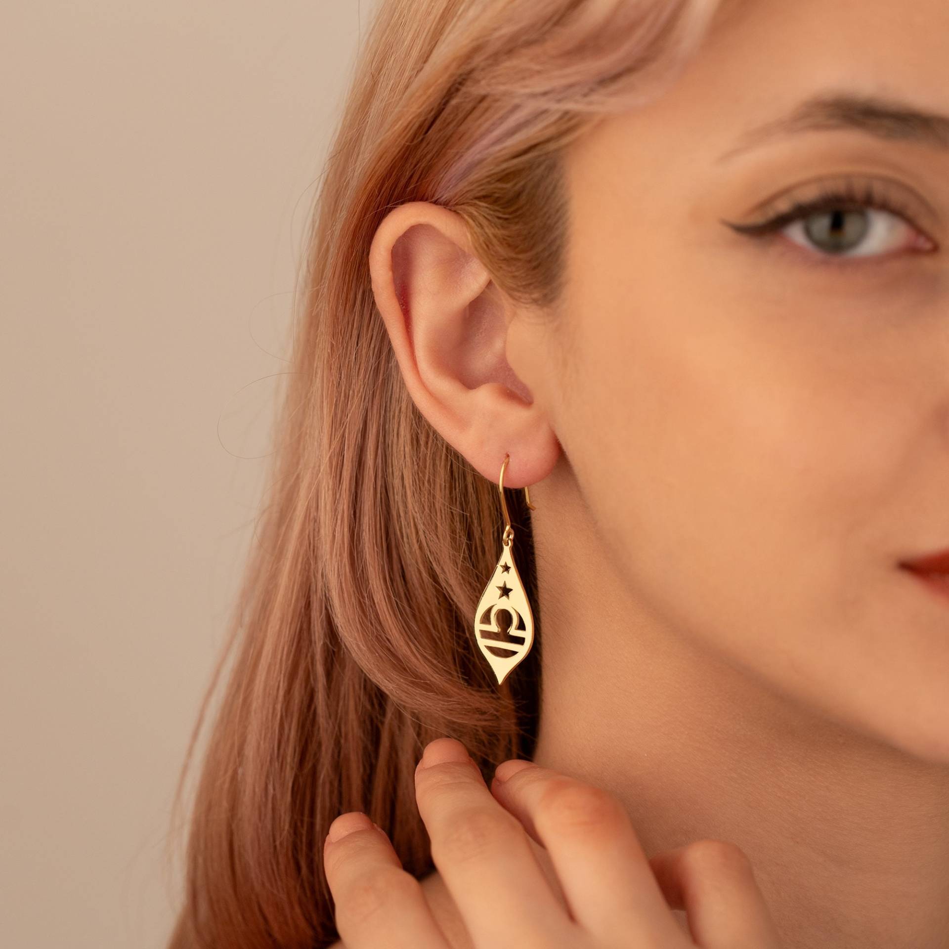 14K Solid Gold Personalisierte Sternzeichen & Aszendent Baumeln Ohrringe - Personalisierte Geburtshoroskop Geburtstag Zeichen Schmuck 14K Solid Gold Personalisierte Sternzeichen & Aszendent Baumeln Ohrringe - Personalisierte Geburtshoroskop Geburtstag Zeichen Schmuck von MissTubiJewellery