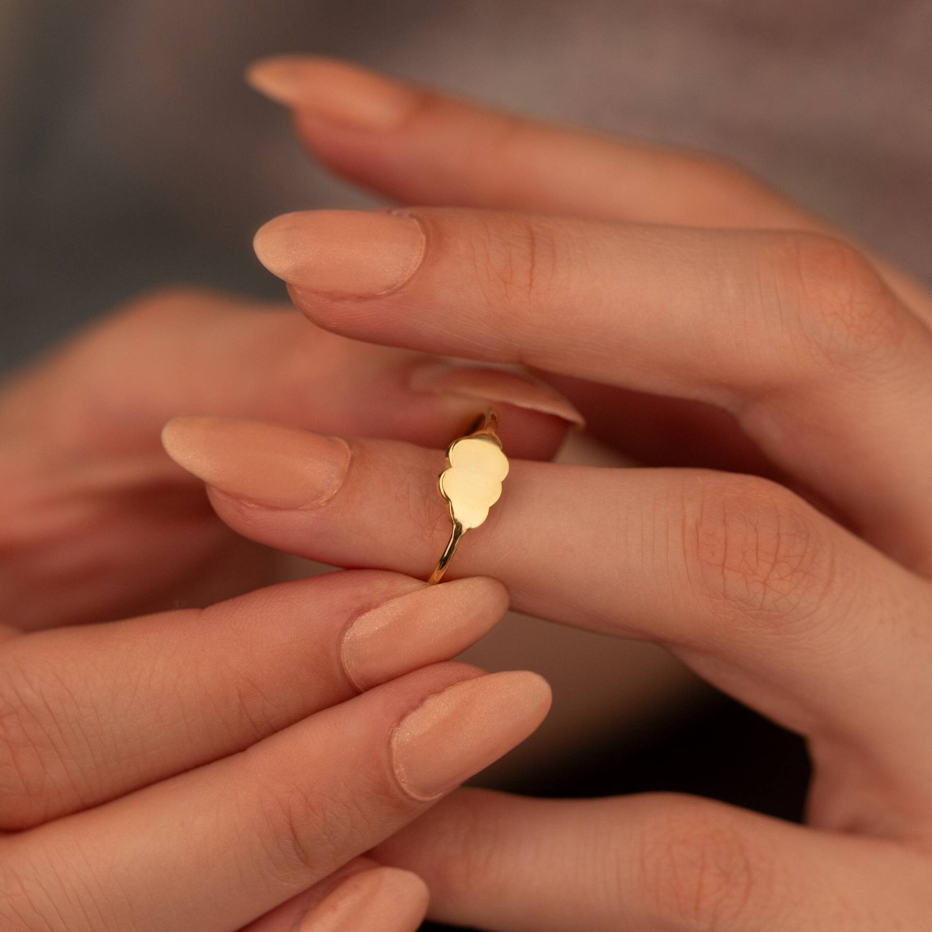 14K Solid Gold Wolke Ring - Glücksring Schmuck Kleiner Prinz Geschenk Für Kinder Geschenke Sie von MissTubiJewellery