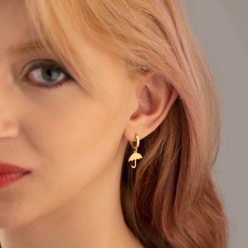 14K Umbrella Hoop Ohrringe - Wetter Solid Gold Ohrstecker Winzige Sterling Silber 925 Geschenk Für Sie von MissTubiJewellery