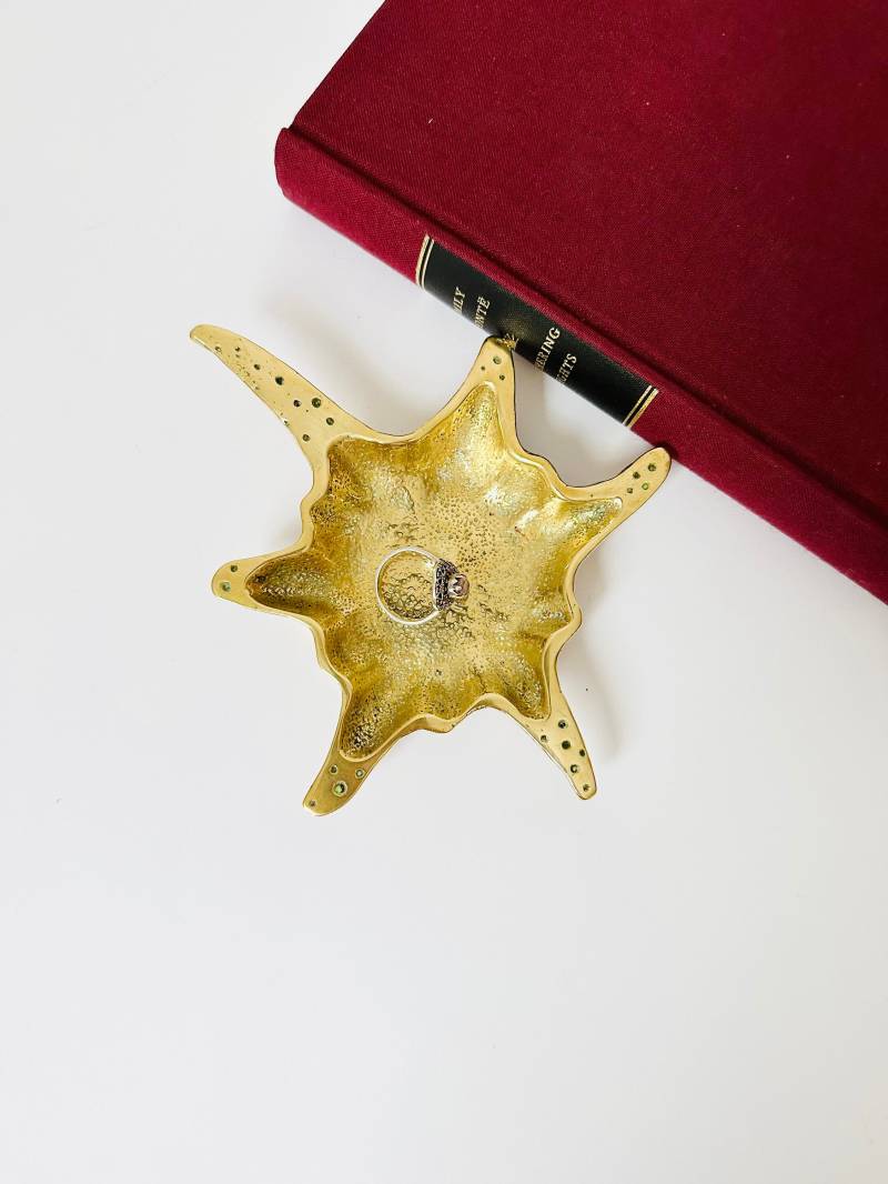 Vintage Messing Seestern Ring Schale, Trinket Pin Schale von MissVintageBox