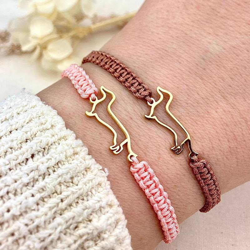 Dackel Makramee Armband in Vielen Farben - Kleines Geschenk Für Hundebesitzer Dackel Makramee Armband in Vielen Farben - Kleines Geschenk Für Hundebesitzer von Missboysenberry