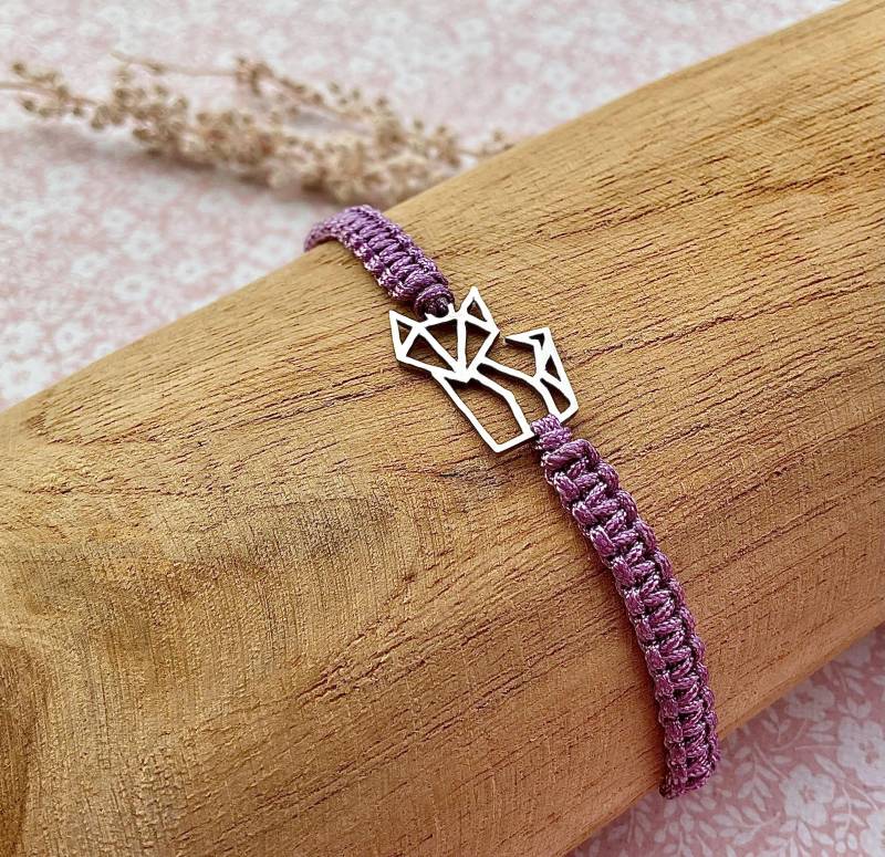 Makramee Armband/Herbst Accessoire Freundschaftsarmband Jahrestag Geschenk Beste Freundin Lila Fuchs von Missboysenberry