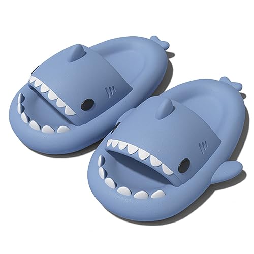 Missdong Shark Slides Damen Herren Eva Hai Hausschuhe Verdicken Weich rutschfeste Sommer Indoor Strand Blau 40/41 EU von Missdong