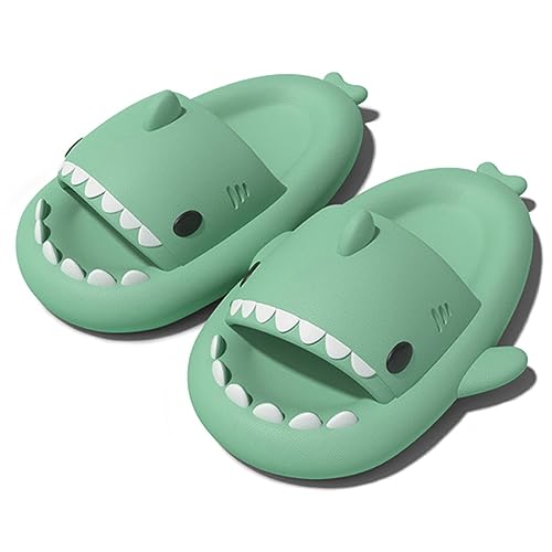 Missdong Shark Slides Damen Herren Eva Hai Hausschuhe Verdicken Weich rutschfeste Sommer Indoor Strand Matcha Grün 38/39 EU von Missdong