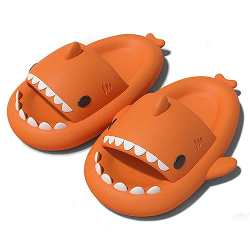 Missdong Shark Slides Damen Herren Eva Hai Hausschuhe Verdicken Weich rutschfeste Sommer Indoor Strand Orange 36/37 EU von Missdong