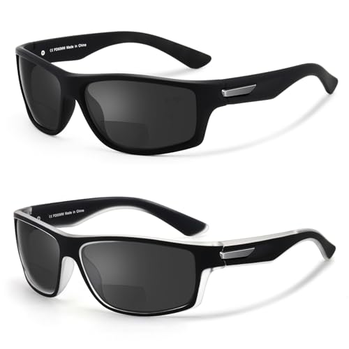Missfive Bifokale Lesesonnenbrille für Herren, Sport-Sonnenbrillen, bi-Fokal-Sonnenleser, integrierter UV-Schutz, 2 Stück, Bifocal: 1 schwarz + 1 schwarz/durchscheinender Rahmen Missfive Bifokale Lesesonnenbrille für Herren, Sport-Sonnenbrillen, bi-Fokal-Sonnenleser, integrierter UV-Schutz, 2 Stück, Bifocal: 1 schwarz + 1 schwarz/durchscheinender Rahmen von Missfive