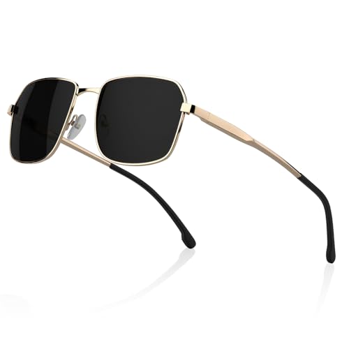 Missfive Robuste Polarisierte Sonnenbrille UV400 Schutz, Vintage Metall Polarisiert Sonnenbrille mit Federscharnier, Gold Sunglasses Missfive Robuste Polarisierte Sonnenbrille UV400 Schutz, Vintage Metall Polarisiert Sonnenbrille mit Federscharnier, Gold Sunglasses von Missfive