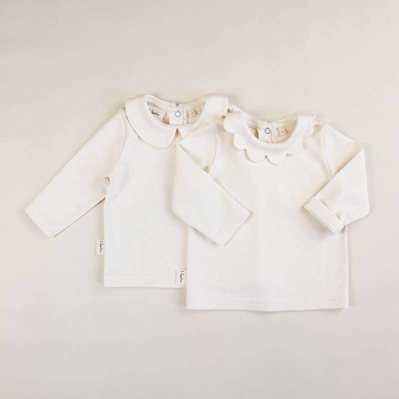 Langarmshirt Kindershirt Babyshirt Shirt Oberteil Kinderoberteil Babyoberteil Interlock Bubikragen Blumenkragen Mit von Missichendesign