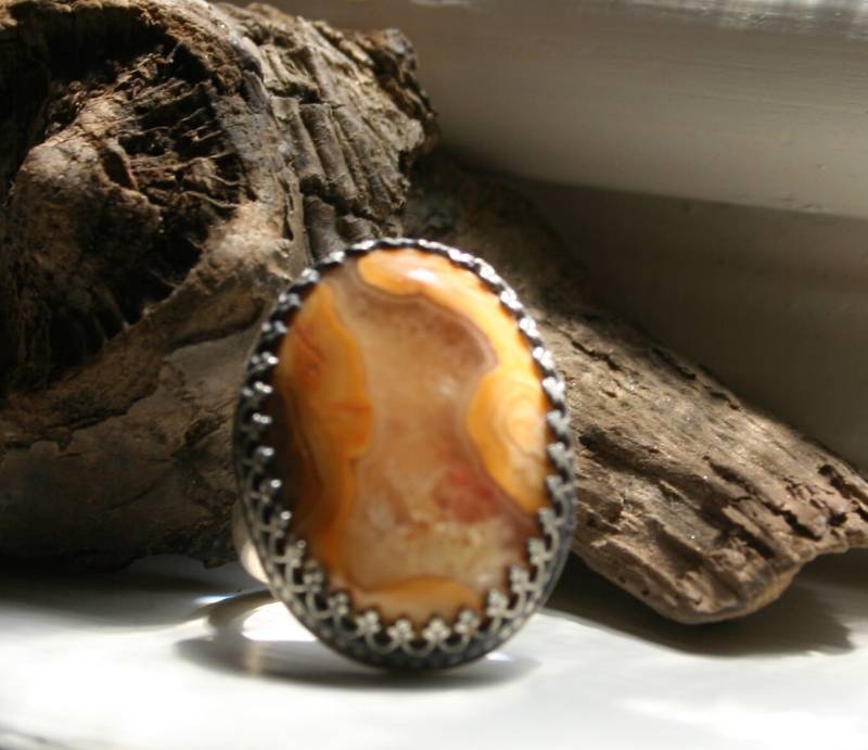 Crazy Achat Edelstein Groß Stein Statement Oxidiertes Sterling Boho Metallarbeit Metallschmied Ring Crazy Achat Edelstein Groß Stein Statement Oxidiertes Sterling Boho Metallarbeit Metallschmied Ring von MissieRabdau