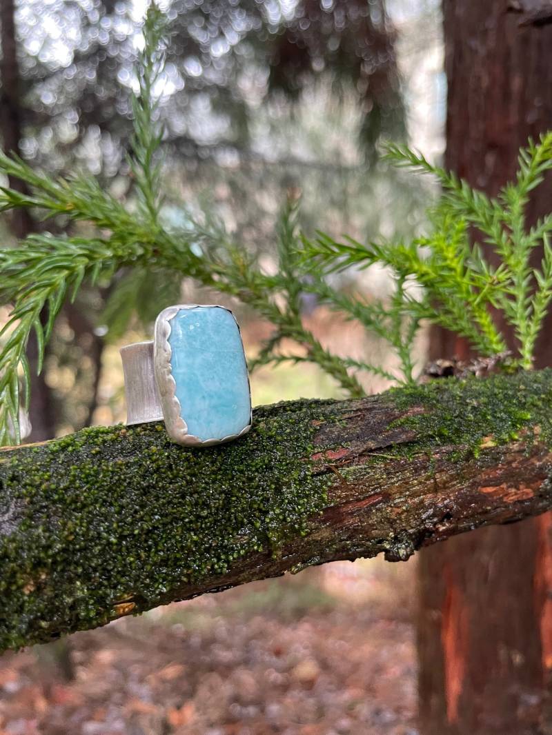 Larimar Ring/Schmuck Handwerker Statement Boho Handgemachter Silberschmied von MissieRabdau