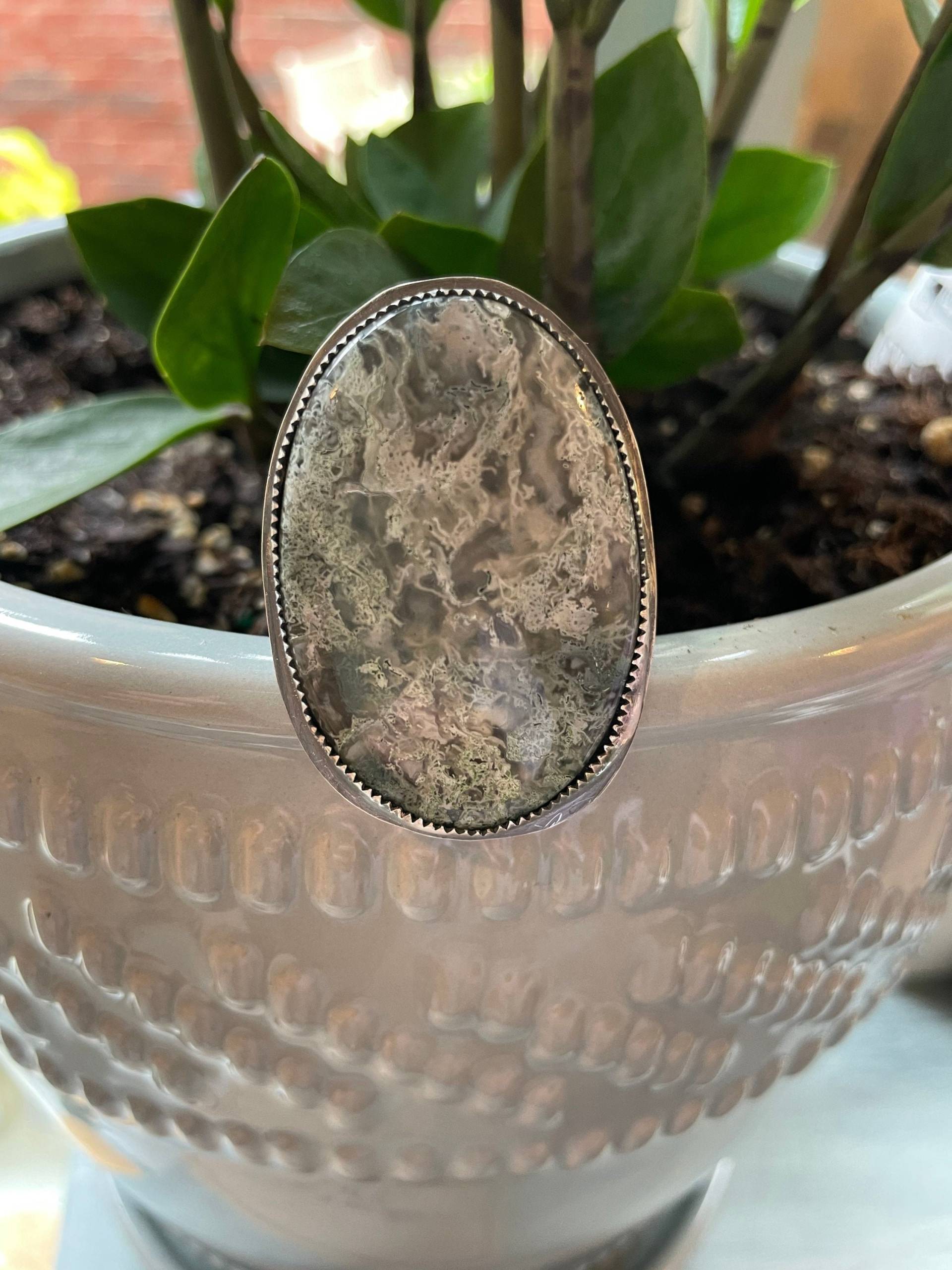 Moosachat Ring/Schmuck Handwerker Statement Verstellbarer Boho Moosachat Ring/Schmuck Handwerker Statement Verstellbarer Boho von MissieRabdau