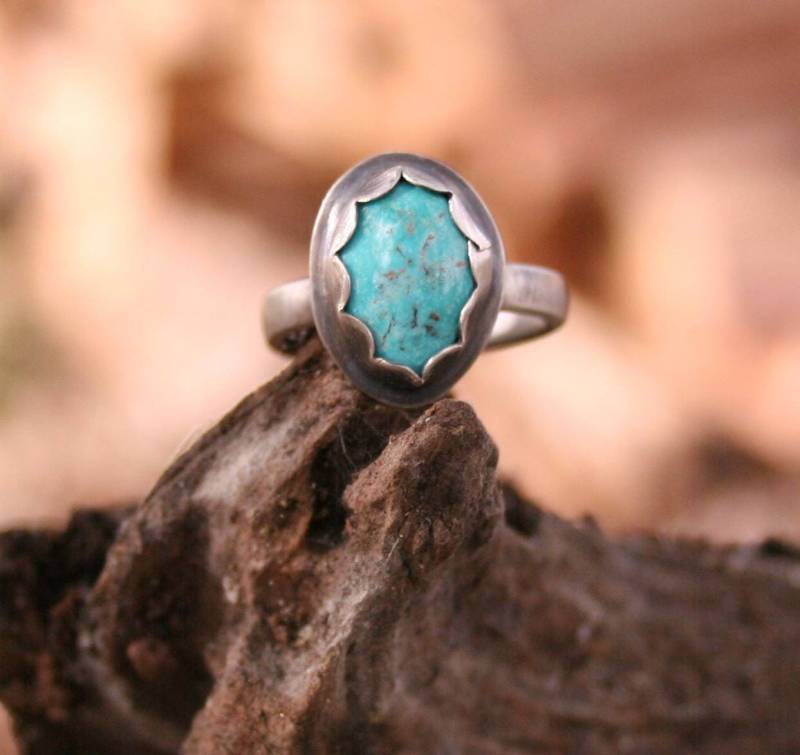 Türkis Sterling Silber Oxidiert Boho Rustikalen Wald Südwestlichen Ring Türkis Sterling Silber Oxidiert Boho Rustikalen Wald Südwestlichen Ring von MissieRabdau