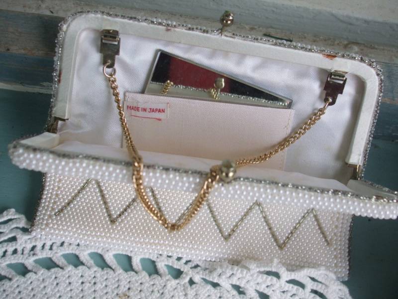 Abendtasche Weiß Und Silber 1950Er Jahre von MissingHeirloom