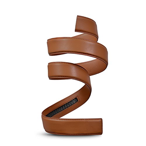 Mission Belt Herren Gürtelriemen ohne Löcher – Echtleder, Ratschensystem – Nur Gürtelriemen, Schnalle nicht enthalten - Light Brown, 40mm von Mission Belt