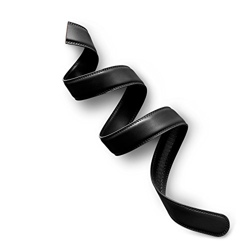 Mission Belt Herren Gürtelriemen ohne Löcher – Echtleder, Ratschensystem – Nur Gürtelriemen, Schnalle nicht enthalten - Black, 35mm von Mission Belt