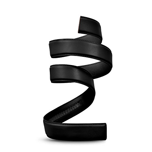 Mission Belt Herren Gürtelriemen ohne Löcher – Echtleder, Ratschensystem – Nur Gürtelriemen, Schnalle nicht enthalten - Black, 40mm von Mission Belt