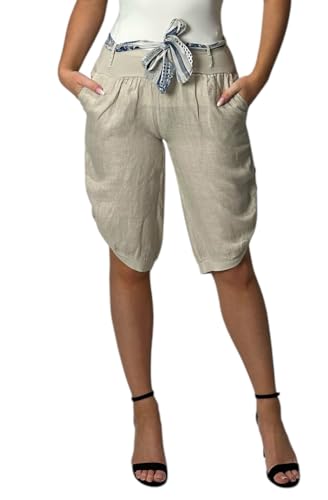 Mississhop 2081 Damen Leinen Bermuda Shorts 100% Leinen, kurz, bequem, luftige Freizethose Beige XXL Mississhop 2081 Damen Leinen Bermuda Shorts 100% Leinen, kurz, bequem, luftige Freizethose Beige XXL von Mississhop