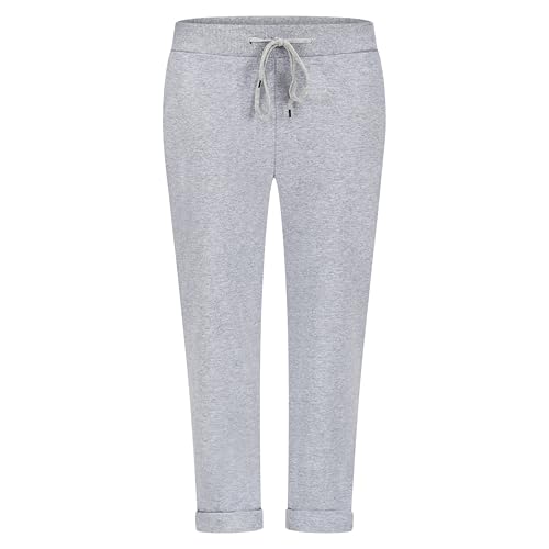 Mississhop 287 Damen Hose Cargohose Blumen Sweatpants Jogginghose Baumwolle Freizeithose Boyfriend Mod. 44 Grau von Mississhop