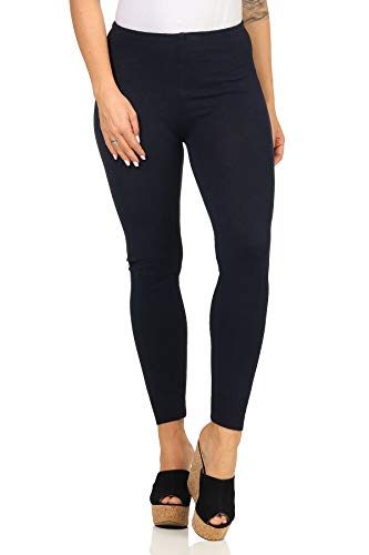 Mississhop 294 Damen warme weiche Lange Leggings gestrickt Nahtlos Einheitsgröße S M L 36 38 40 Dunkelblau von Mississhop