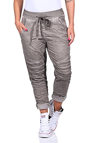 Mississhop 325 Damen Hose Freizeithose Stoffhose Elegante Haremshose im Birker Look Fango von Mississhop