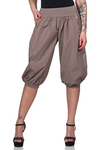 Mississhop 371 Caprihosen Damen Hose Capri Freizeithose Baggy Haremshose Baumwolle Fango von Mississhop