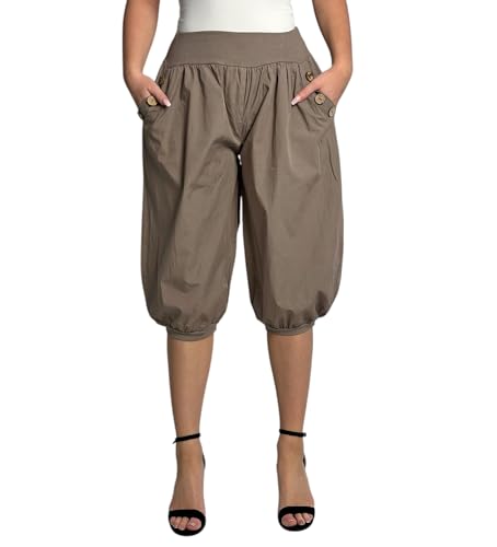 Mississhop 371 Caprihosen Damen Hose Capri Freizeithose Baggy Haremshose Baumwolle Fango von Mississhop
