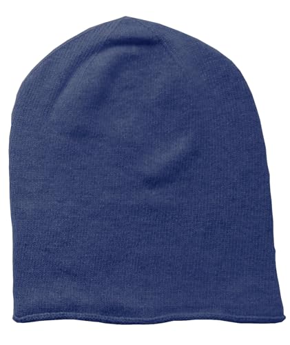 Mississhop 381 Feinstrick Kaschmir-Gemisch Beanie Mütze Slouch/XXL Schal/Handschuhe Nachtblau Einheitsgroesse Muetze von Mississhop