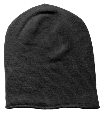 Mississhop 381 Feinstrick Kaschmir-Gemisch Beanie Mütze Slouch/XXL Schal/Handschuhe Schwarz Einheitsgroesse Muetze von Mississhop