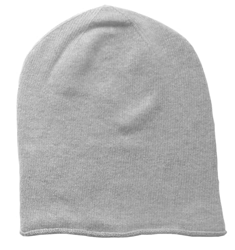 Mississhop 381 Feinstrick Kaschmir-Gemisch Beanie Mütze Slouch/XXL Schal/Handschuhe Grau Einheitsgroesse Muetze von Mississhop