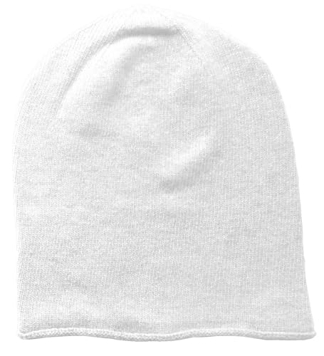 Mississhop 381 Feinstrick Kaschmir-Gemisch Beanie Mütze Slouch/XXL Schal/Handschuhe Hellgrau Einheitsgroesse Muetze von Mississhop