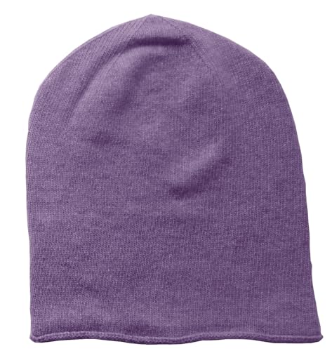 Mississhop 381 Feinstrick Kaschmir-Gemisch Beanie Mütze Slouch/XXL Schal/Handschuhe Violett Einheitsgroesse Muetze von Mississhop