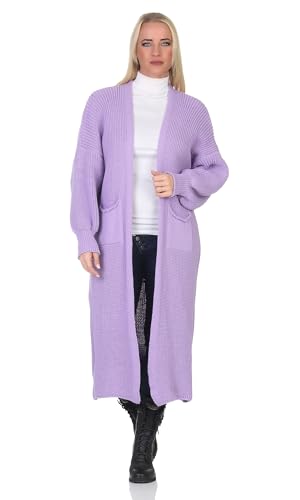 Mississhop 384 Longstrickjacke extra Lange Strickjacke Cardigan Jacke Lavande von Mississhop