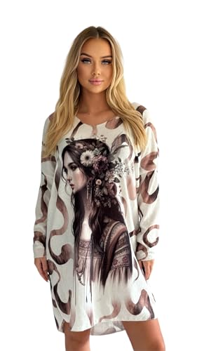 Mississhop 392 Pop Art Trendstarker Damen Feintstrick Kleid Pullover Model 2 von Mississhop