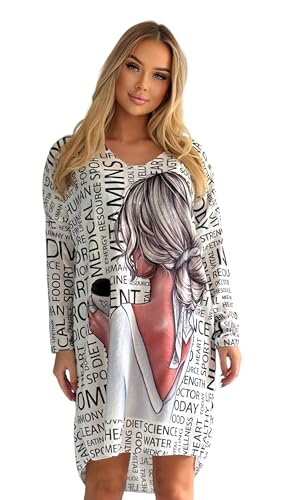 Mississhop 392 Pop Art Trendstarker Damen Feintstrick Kleid Pullover Model 3 von Mississhop