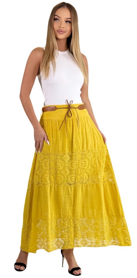 Mississhop A-Linien-Rock Baumwolle Rock Sommerrock locker Freizeit 100% M.3094 von Mississhop