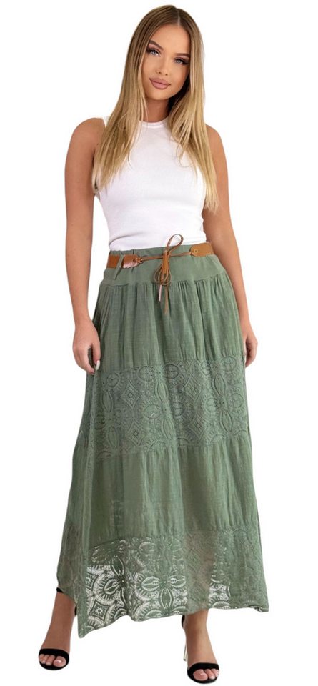 Mississhop A-Linien-Rock Baumwolle Rock Sommerrock locker Freizeit 100% M.3094 von Mississhop